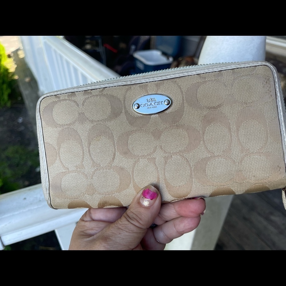 Coach Monogram canvas clothing folding wallet